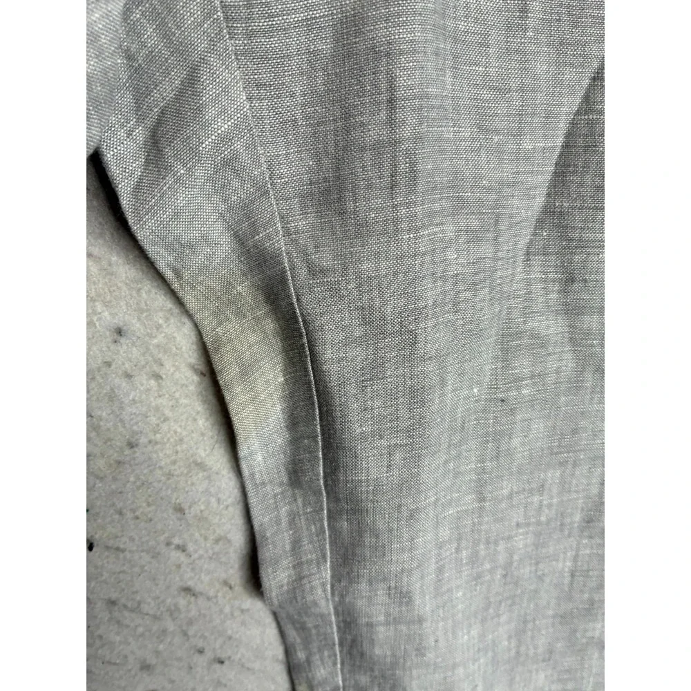 Murano Linen Pants Men's 38x30 Light Gray Relaxed Fit Flat Front Straight Leg